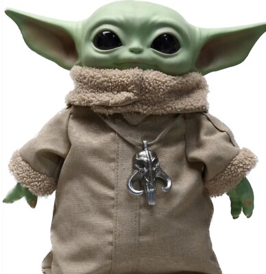 Grogu Baby Yoda The Child Plush 12” Rubber Head Star Wars Mattel