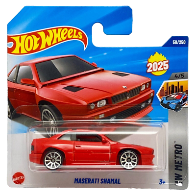 Maserati Shamal Red Hot Wheels HW Metro 2025 Short Card HYW21