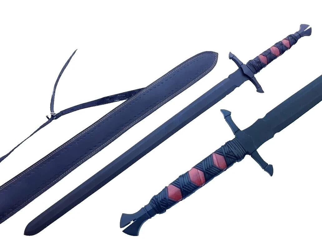 Mango de Cuero Negro Vikingo ESPADAS MEDIEVALES DE COLECCIÓN y sables