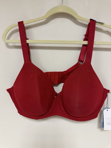 Ambrielle Organic Cotton Full coverage wireless red bra size 44G NWT $44 - Picture 2 of 7