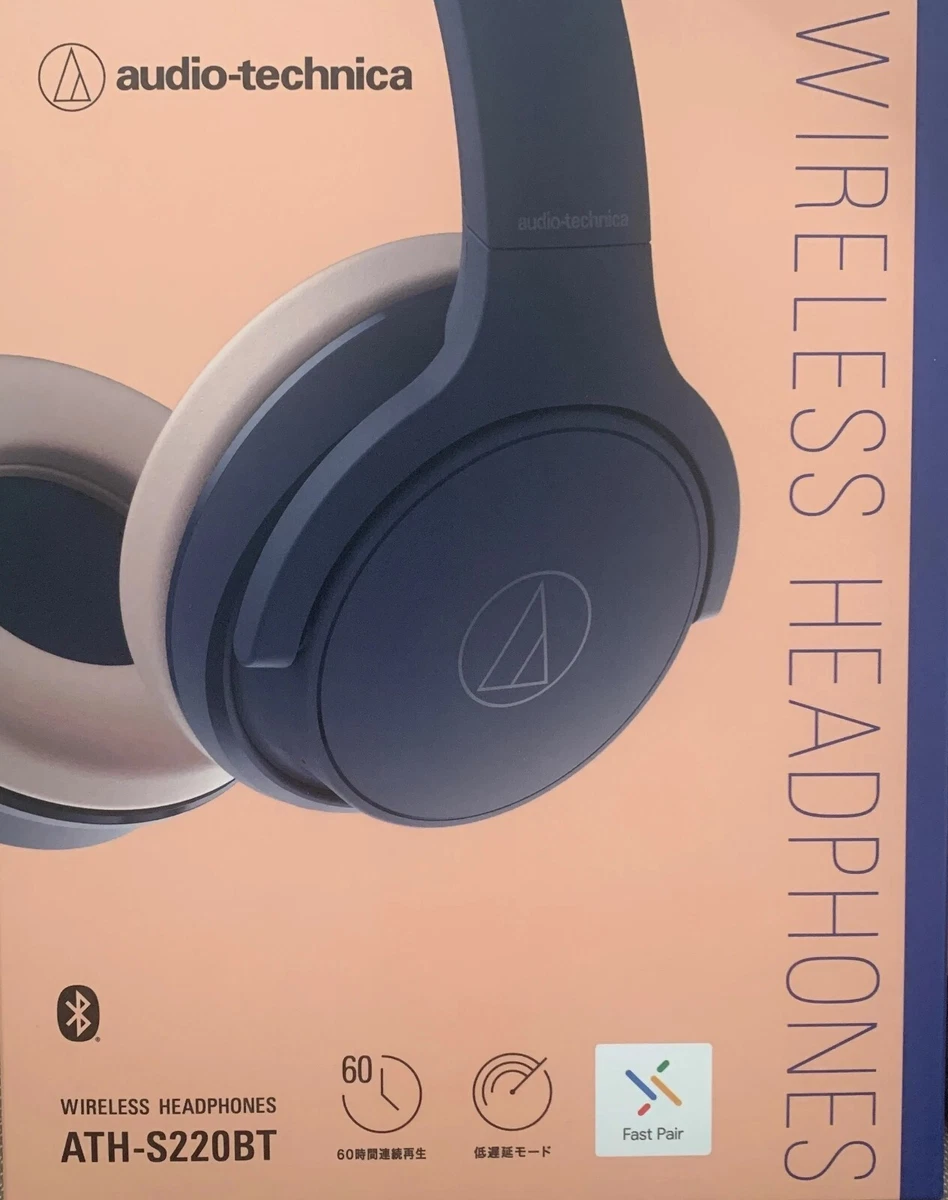 audio-technica ATH-S220BT NBG Wireless Bluetooth Headphones Navy Beige