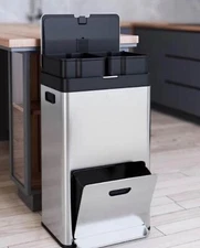 RIEDHOFF 14.8 GAL Stainless Steel Trash/Recycling Can