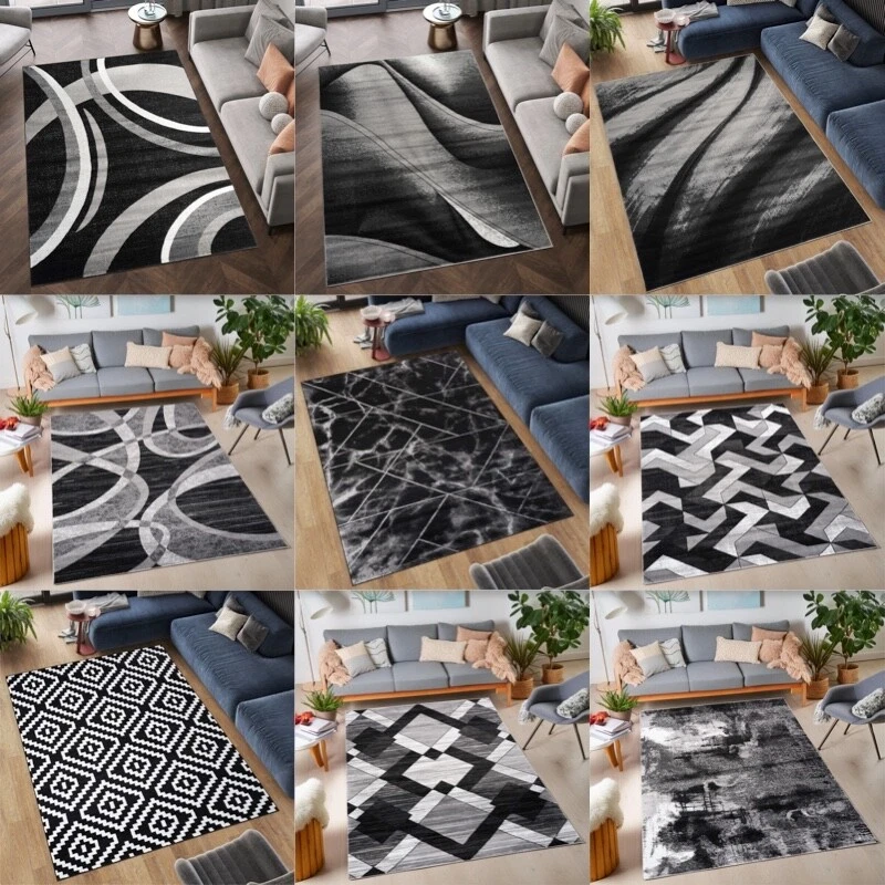 RUG FOR LIVING ROOM SILVER GREY SOFT LARGE RUGS BEDROOM CARPET HALLWAY RUNNER