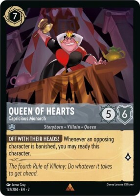 Lorcana Queen of Hearts - Capricious Monarch (192/216) Rise of the Floodborn NM