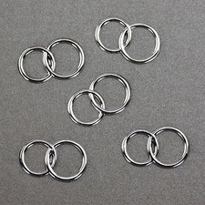 25 Doppel Ringe silber Deko Streuteile Scrapbooking Tischdeko Streudeko Hochzeit