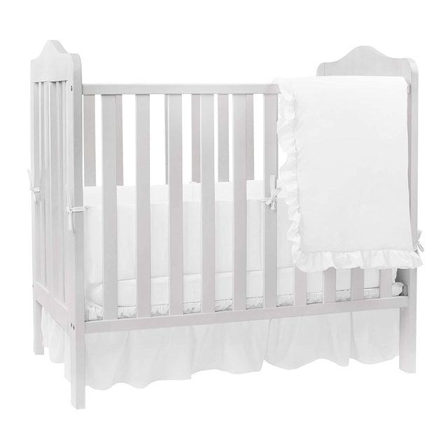 BabyDoll Solid Color Crib Bedding, White | eBay