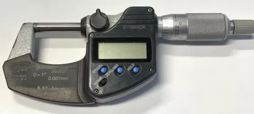 Mitutoyo 293-330 Digimatic Outside Micrometer, 0-1"/0-25mm, .00005"/0.001mm