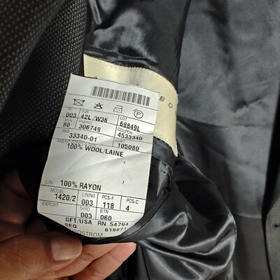 Joseph Abboud Nordstrom Blazer Sport Coat Men's 42L Gray Check