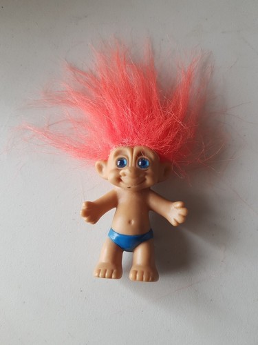Vintage Russ Troll Doll 4" Orange Hair Classic Collectible Figure 1990s Toy - Picture 2 of 5