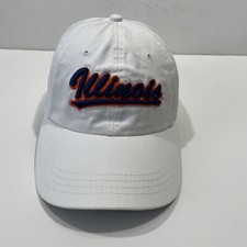 Illinois White Adjustable Cotton Baseball Cap Hat