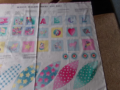 35" X 44" BUNNY'S BUILDING BRICKS AND BALL CUT & SEW W/INSTRUCTIONS. #7243 - Picture 5 of 7
