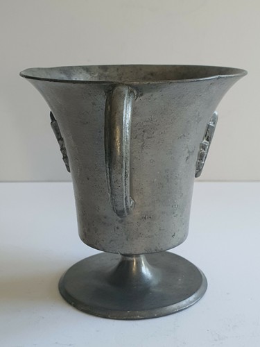 Antique Zinn Goblet, 1928, GAB Sweden TENN, Handled, Engraved, RARE - Picture 6 of 12