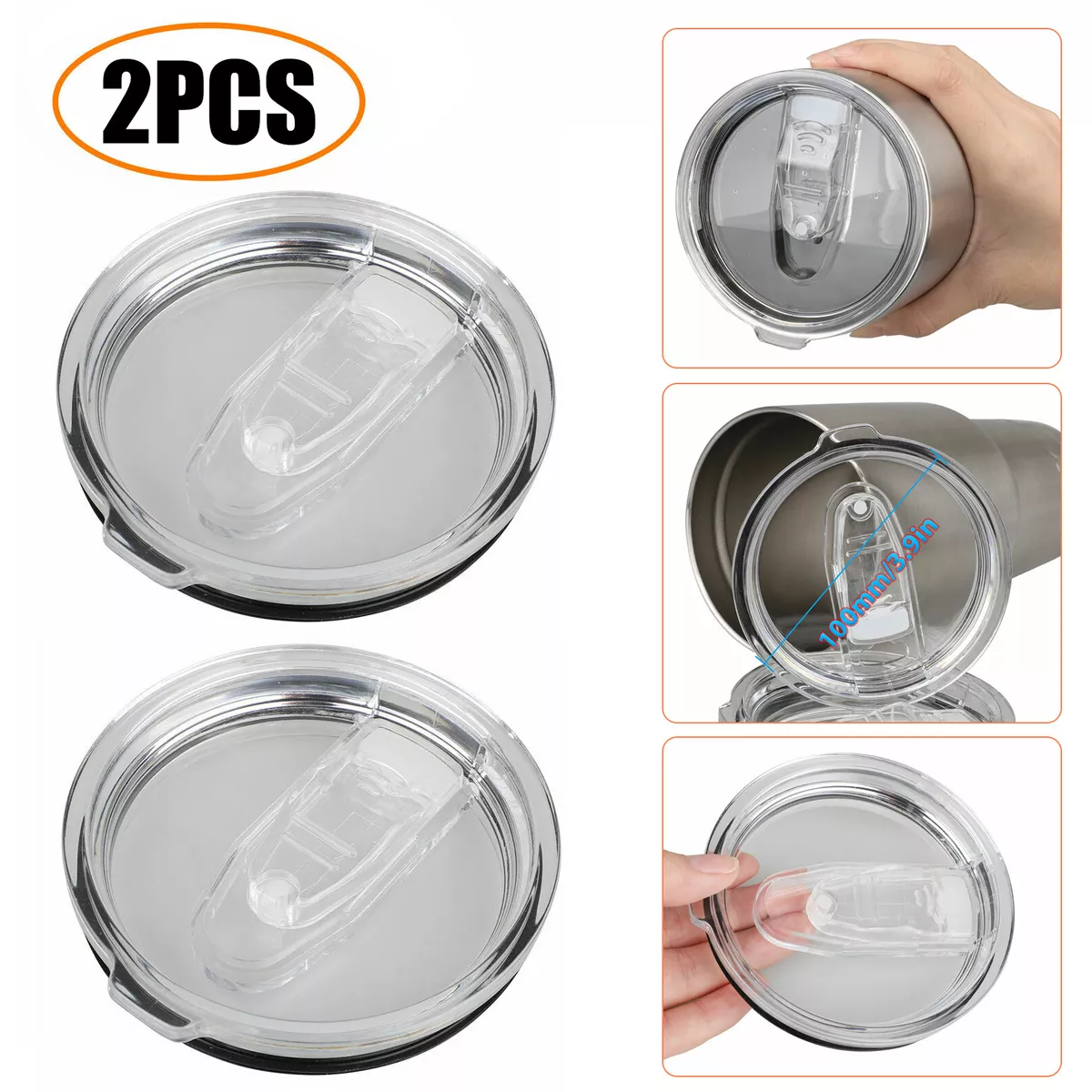 30 oz Tumbler Lids Splash Proof Replacement Lid Cover Fit for Fits for YETI  Rambler and More Tumblers Cups (30 oz, 2 Pack)