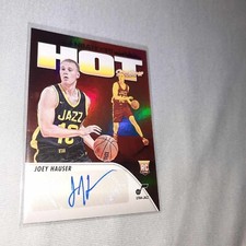 2023-24 Panini NBA Hoops Joey Hauser RC Auto Hot Signatures Utah Jazz