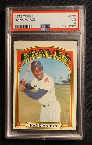 1972 Topps - #299 Hank Aaron ATLANTA BRAVES PSA 3 - Picture 1 of 2