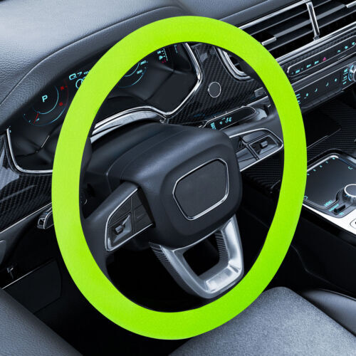 Silicone Snake Pattern Steering Wheel Cover Universal Fit Green Auto Accessory