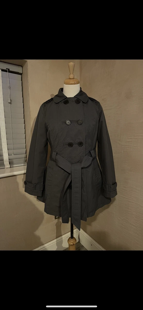 Ladies Rocha John Rocha Double Breasted Trench Mac Coat Size 12p
