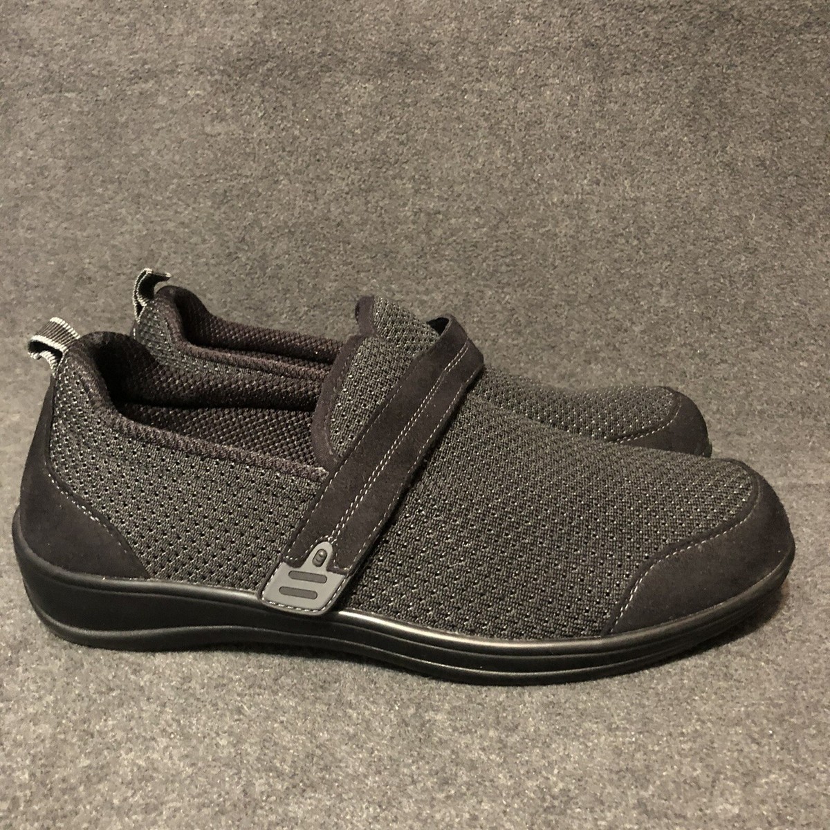 Orthofeet Quincy 821 Women's 10 D Slip On Walking Shoes Black Strap  Orthopedic