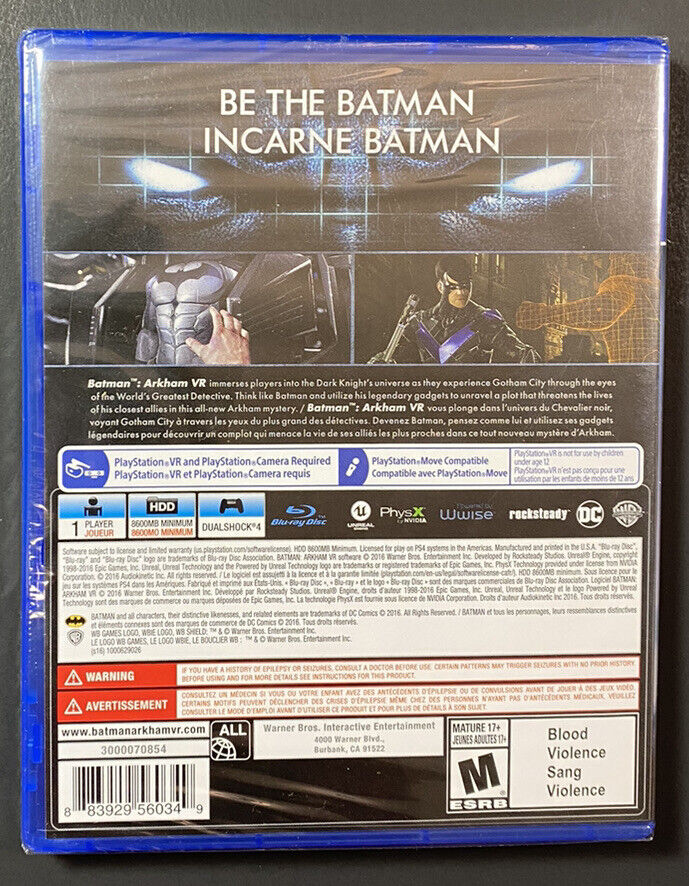 Batman Arkham VR [ PS VR Game ] (PS4 / PSVR) NEW