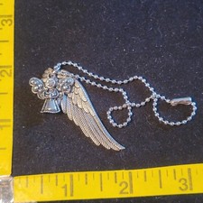 Silver tone Large Wing and small angel Guardian Angel Car Charm