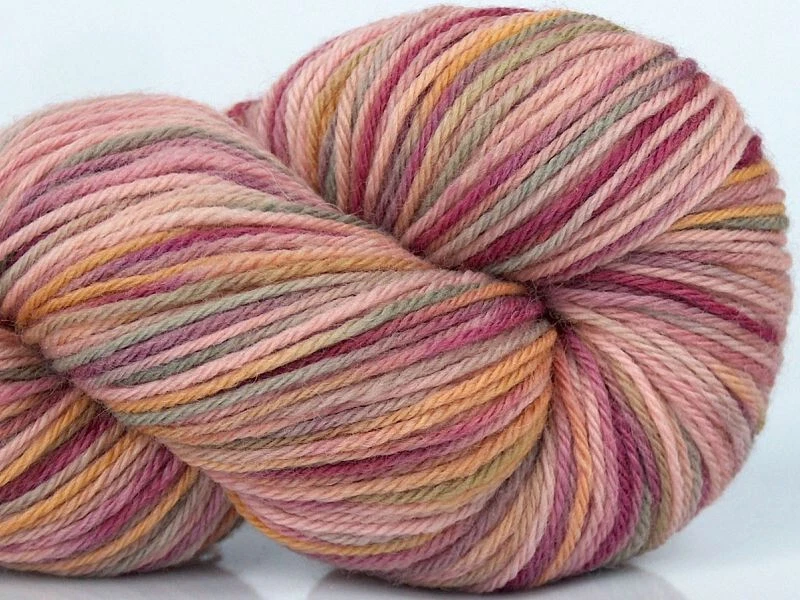 Lote de 4 Hilos Bebé Superwash Estampado Merino Fino 4x50g/200m Rosa Gris Dorado Marrón Foto 2 de 4