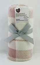 Parent's Choice Pink White Plaid Sherpa 30"x40" Baby Girl Security Blanket
