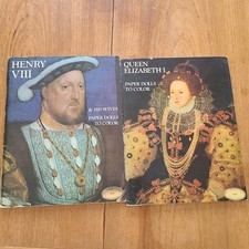 ORIGINAL RARE Vintage Henry VIII & Elizabeth I Paper Doll Coloring Books  unused