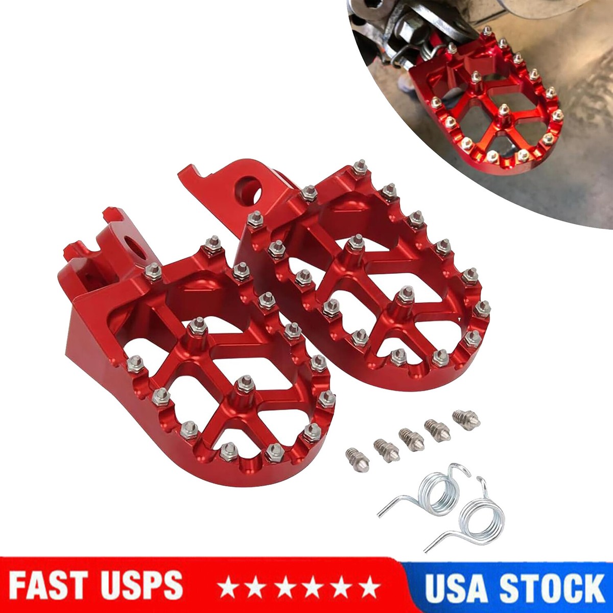Ebike Pegs Red Dirt Bike CNC Foot Pegs For CRF125 CRF250 CRF450 - Foto 11