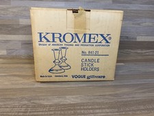 Vintage Kromex Candle Stick Holder Set of 2 Vogue Giftware 841-21 Made in USA