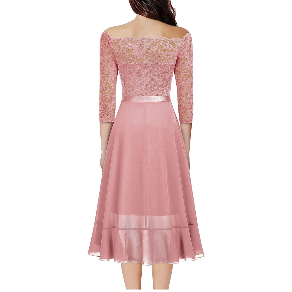 Lace Short Bridesmaid Dress Lady Formal Evening Wedding Party Cocktail