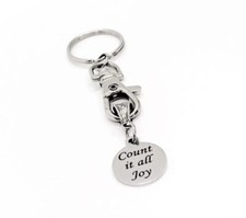 Count It All Joy Charm Keychain, James 1 2, Scripture, Faith, Christian Believer