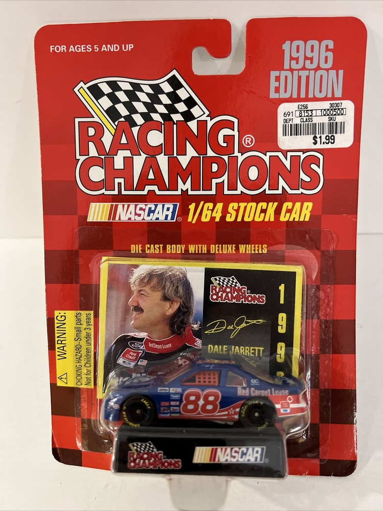 Vintage Racing Champions 88 Dale Jarrett Stock Car Collectible Card Display 1/64