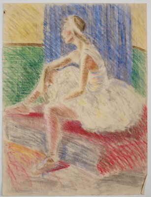 Christine Glanville. Bleistift & farbiger Graphit. Lebensstudie, Ballerina, Ballett