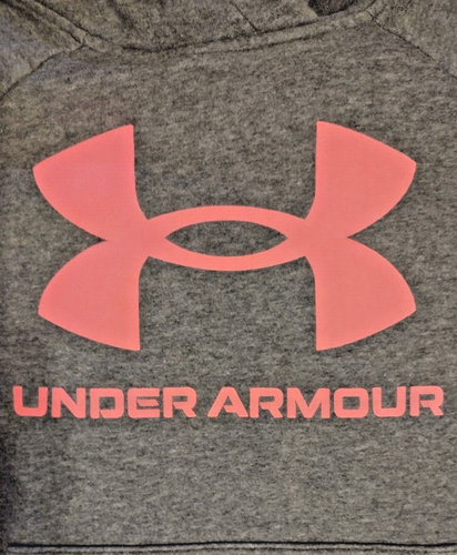Under Armour Youth Hoodie With Front Pockets Pink Logo Size XS - Picture 4 of 7