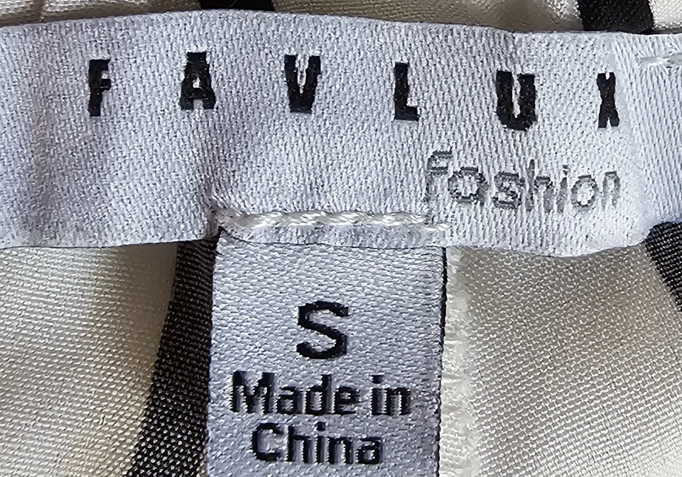 Pantalones Cortos Favlux Mujer Talla S Pequeños Marfil Negro Rayas Foto 2 de 4