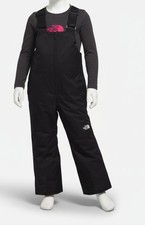 The North Face Kids Boys Black Freedom Insulated Heavyweight Ski Bib Pants, Sz 6