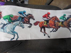 HORSE RACING - TABLE RUNNER - NWOT - EXTRA LONG