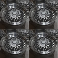 New Bbs Style Wheels Rims Set Of 4 17x8.5 5x120 Silver Alloy Aluminum Fits Bmw