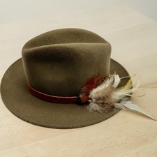Vintage Dorfman Pacific Brown Wool Felt Fedora Leather Band Size Medium