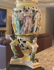 Vintage Italian Capodimonte Porcelain Lamp Hand Painted Cherubs Antique — photo 2