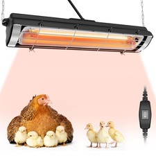 Chicken Coop Heat Lamp, 300W Brooder Heater for Chicks, Carbon Fiber Bulb Hea...