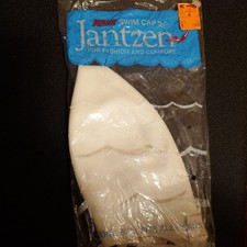 VTG JANTZEN IVORY SWIM SWIM CAP UNIVERSAL FRANCE MCM MOD COOL THISTLE PATTERN