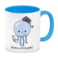 Jelly & Friends Qualle Kaffeebecher In Hellblau Mit Spruch Quallifiziert
