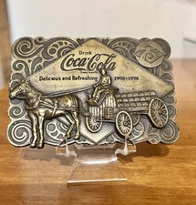 1976 Bergamot Brass Belt Buckle Bottle Opener Coca Cola 75th Anniversary