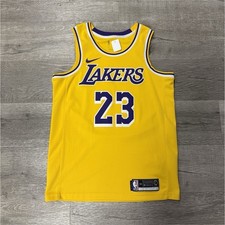 Nike Los Angeles Lakers LeBron James 23 Yellow Dri-FIT Jersey Men  s 44