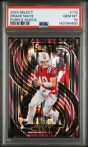 2024 PANINI SELECT PURPLE SHOCK #113 DRAKE MAYE ROOKIE RC 305/360 PSA 10