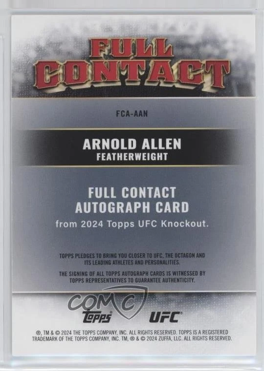2024 Topps UFC Knockout Full-Contact Auto Arnold Allen #FCA-AAN Auto - Image 2 of 2