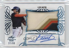2021 Leaf Trinity Patch Auto Platinum 27/99 Luis Matos #PA-LM2 Patch Auto 7ba
