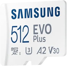 Samsung EVO Plus 512GB microSDXC Speicherkarte U3 A2 130MB/s SD Adapter 4K UHD