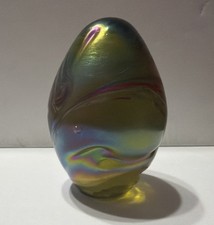 Iridescent Egg-Shaped Paperweight